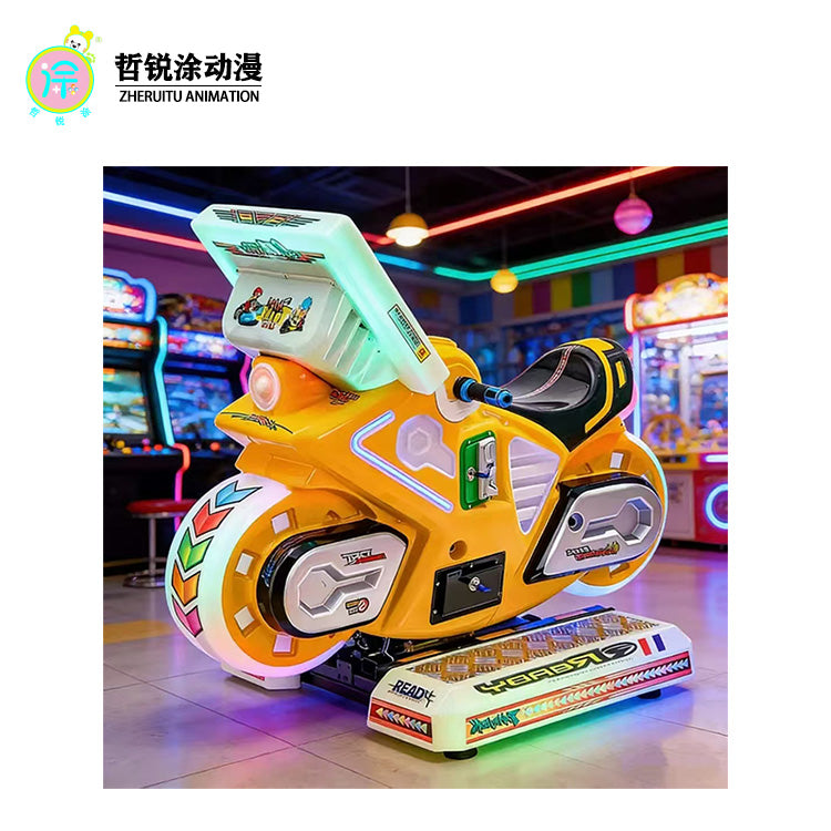 Coin operated electric motorcycle racing swing ride supermarket entrance game swing machine children's game machine