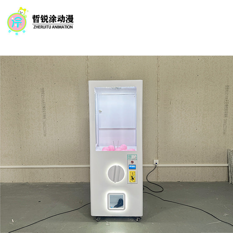 In the arcade of the small gacha machine mall, coin-operated commercial gift vending machines are placed