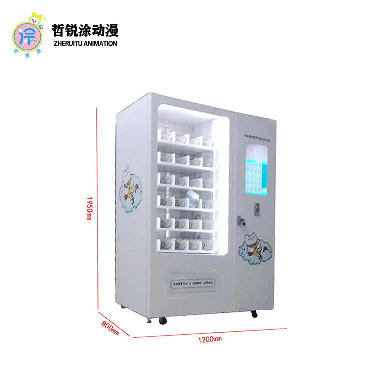 21.5 inch screen room temperature 54 unit vending machine large capacity self service beverage and snack vending machine