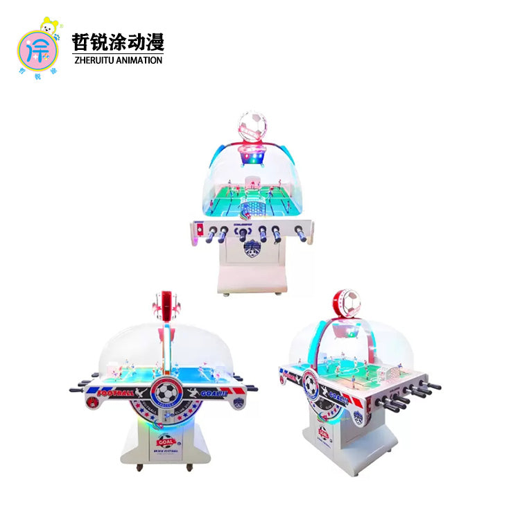 Hot football matches  children and adults' entertainment  two player table football game  coin operated game machine