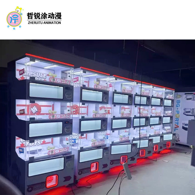 Large Network Red Coin-Operated Three-Layer Twisting Hand Gift Blind Box Children's Small Gift Machine in English