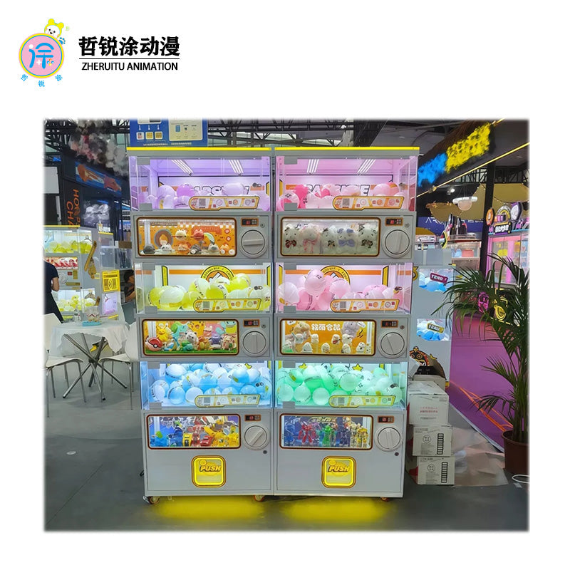 Large Network Red Coin-Operated Three-Layer Twisting Hand Gift Blind Box Children's Small Gift Machine in English