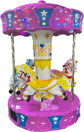 Crown Carousel Purple Playground 3-Person Children's Carousel