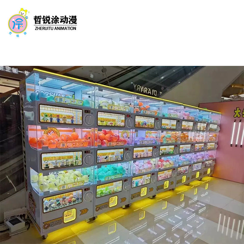 Large Network Red Coin-Operated Three-Layer Twisting Hand Gift Blind Box Children's Small Gift Machine in English