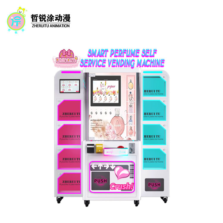 Smart perfume vending machine  24 hour self scanning perfume sprayer machine  supermarket self service vending cabinet