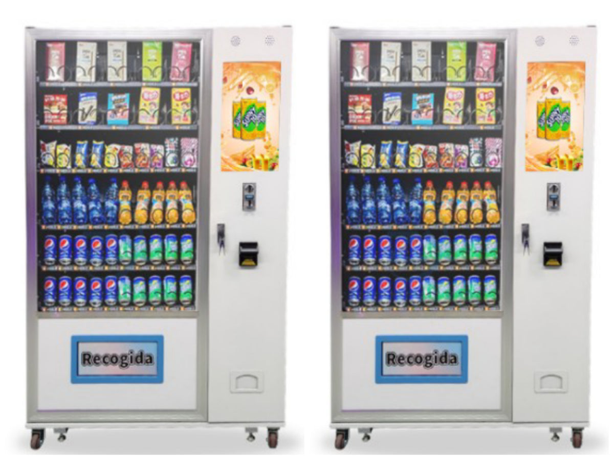 21.5-inch screen refrigerated conveyor belt vending machine with Y-axis height adjustment