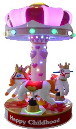 Luxury Three Person Carousel Children's Spinning Merry Go Round Amusement Ride