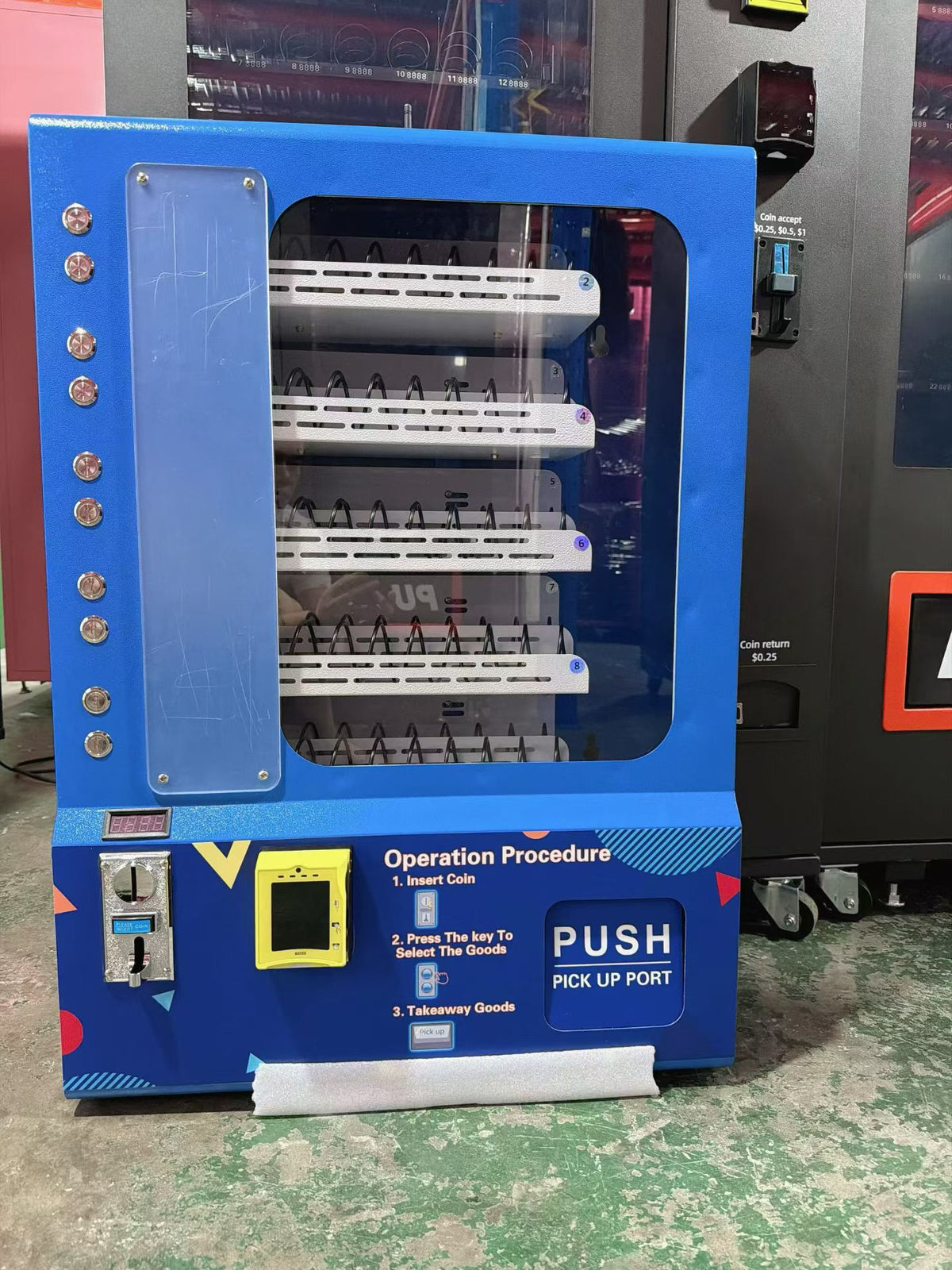 Single-unit 10-slot refrigerated vending machine (export) wall-mounted version