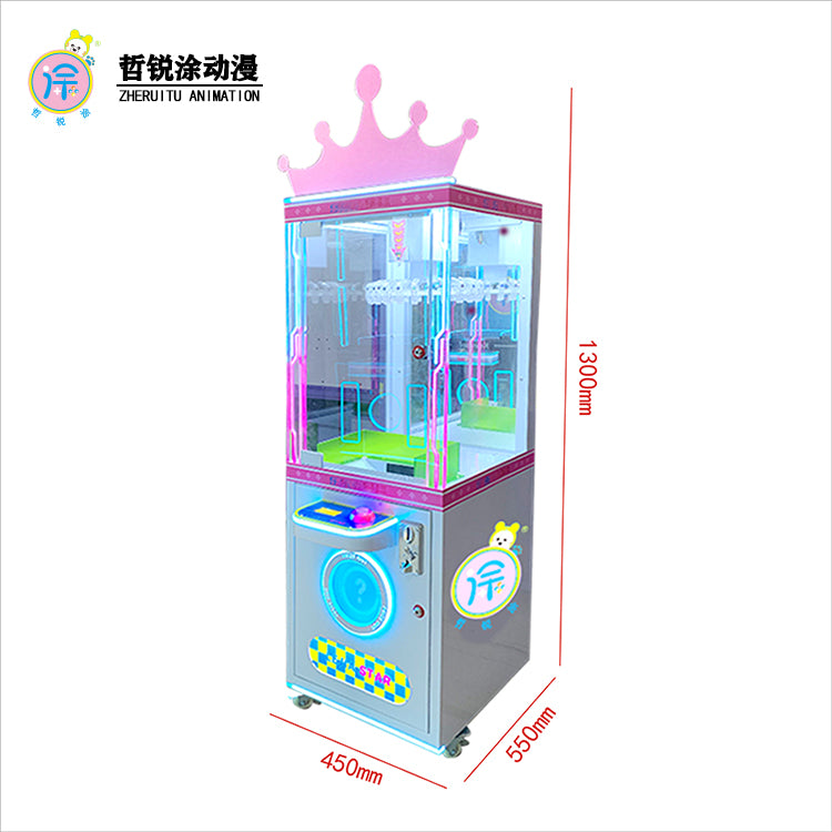 Crane Cool Clip Machine Mini Clip Claw Machine Coin-Operated Games With Candy Keychain Plush Toy Doll Clip Sticker Card Clamp