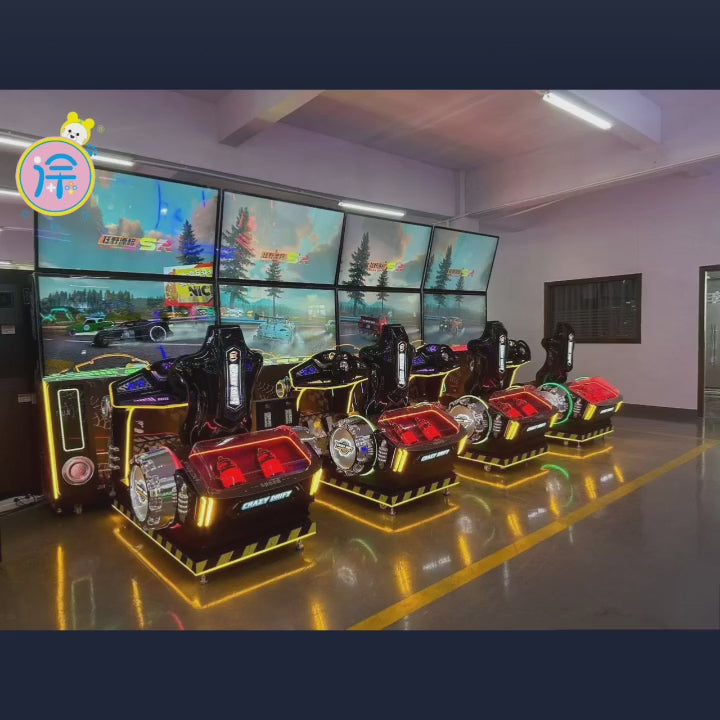 65-inch dual-screen racing simulator for adults, coin-operated commercial motion gaming machine, arcade entertainment equipment