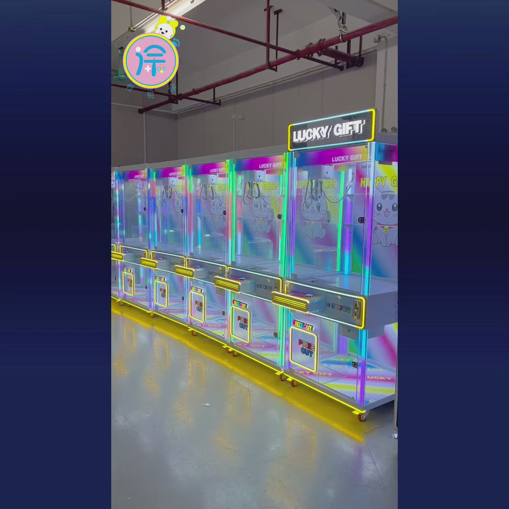 Large Fully Transparent Colorful Claw Machine Coin Operated Commercial Gift Face for Entertainment  Prizes