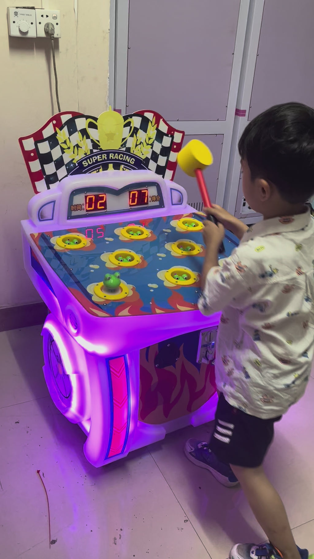 Vibrant Color Whac A Mole Machine Large Scale Commercial Coin Operated Whac A Mole Game for Children