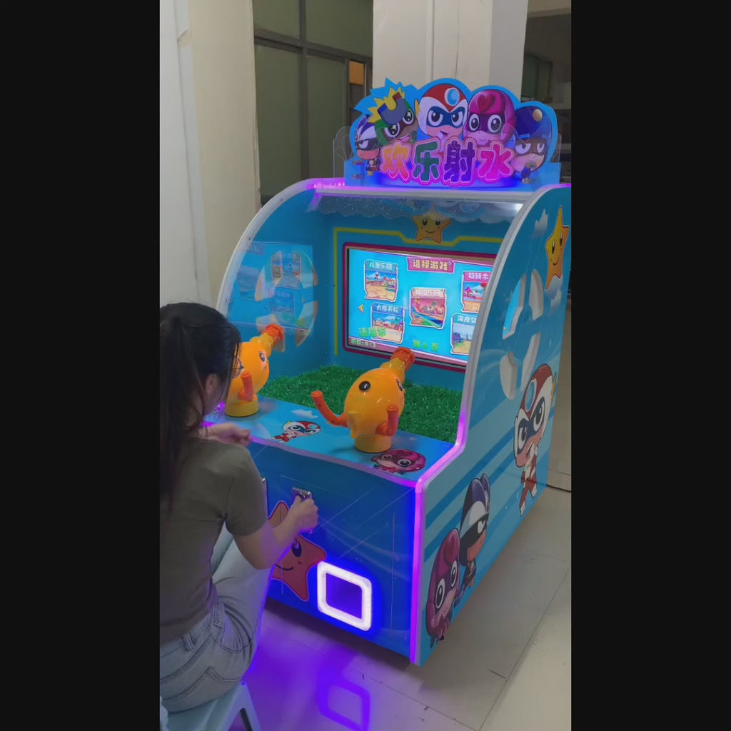 32-Inch High Quality Two-Player Water Jet Shooting Puzzle Coin-Operated Arcade Game Console Board Material for Children