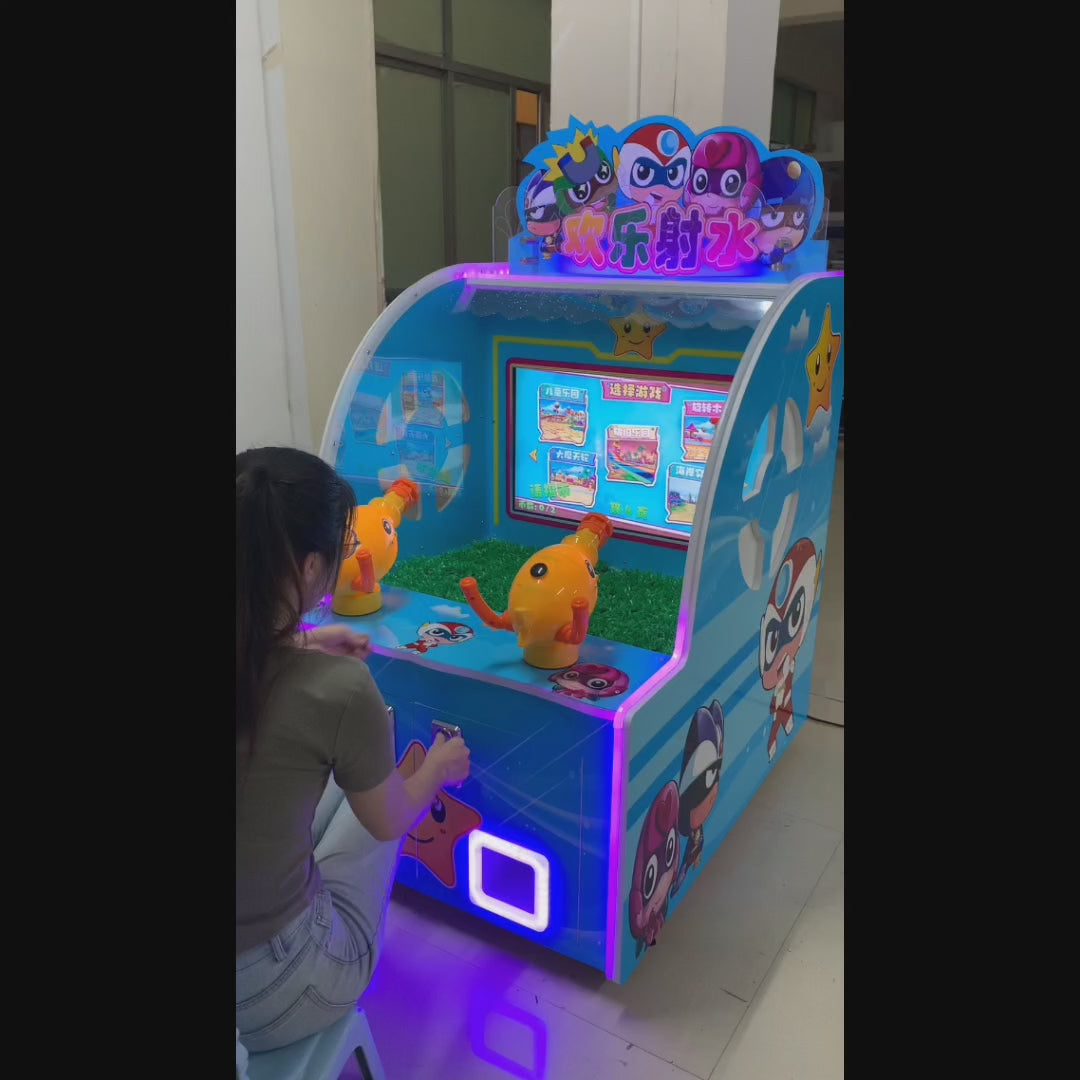 32-Inch High Quality Two-Player Water Jet Shooting Puzzle Coin-Operated Arcade Game Console Board Material for Children