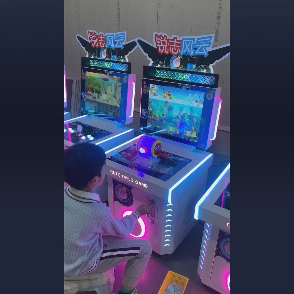 Ruizhi Fengyun Baby Children's Coin-operated Puzzle Racing & Fishing & Parkour Shooting Game Console